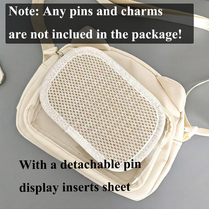 Kleine Ita Messenger Tasche für Damen, Kawaii Crossbody Tasche mit transparentem Pins Display-Fenste