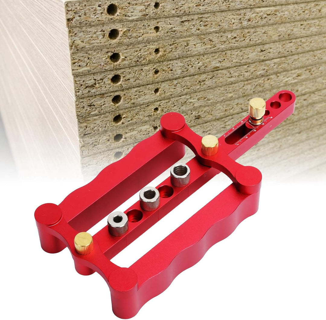 Selbstzentrierende Dübellehre, Bohrschablone mit Massstabsystem für präzise Holzbohrungen und Möbelm
