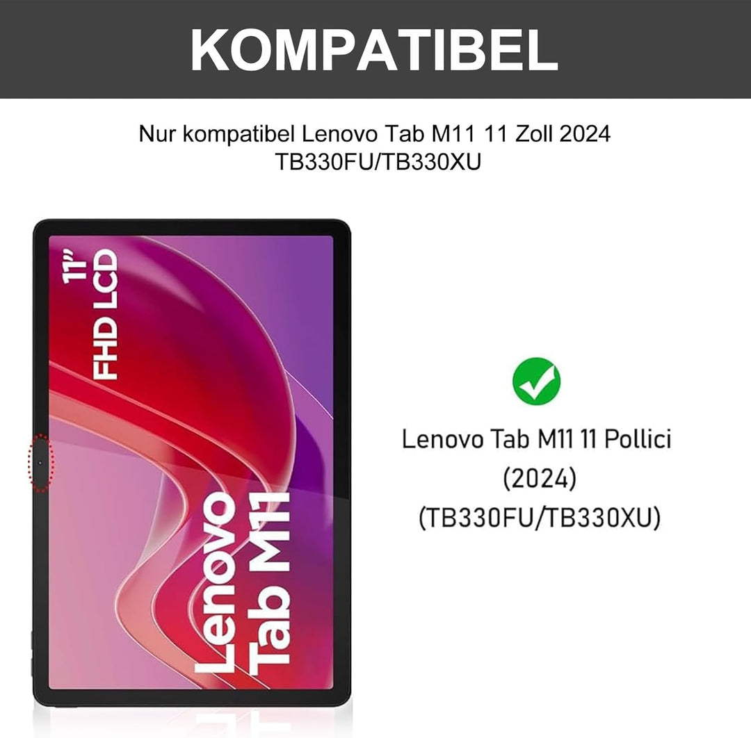 WINCHKING Tastatur Hülle für Lenovo Tab M11 11 Zoll 2024, Tastatur für Lenovo Tab M11 Tablet, Magnet