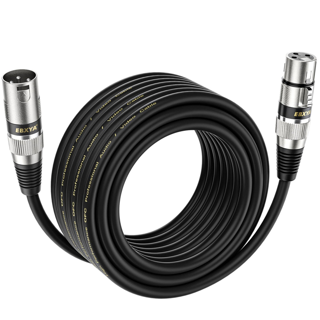 EBXYA XLR Kabel, Mikrofonkabel, 10M, Stecker auf Buchse, Symmetrisches XLR Mikrofonkabel, XLR Patchk