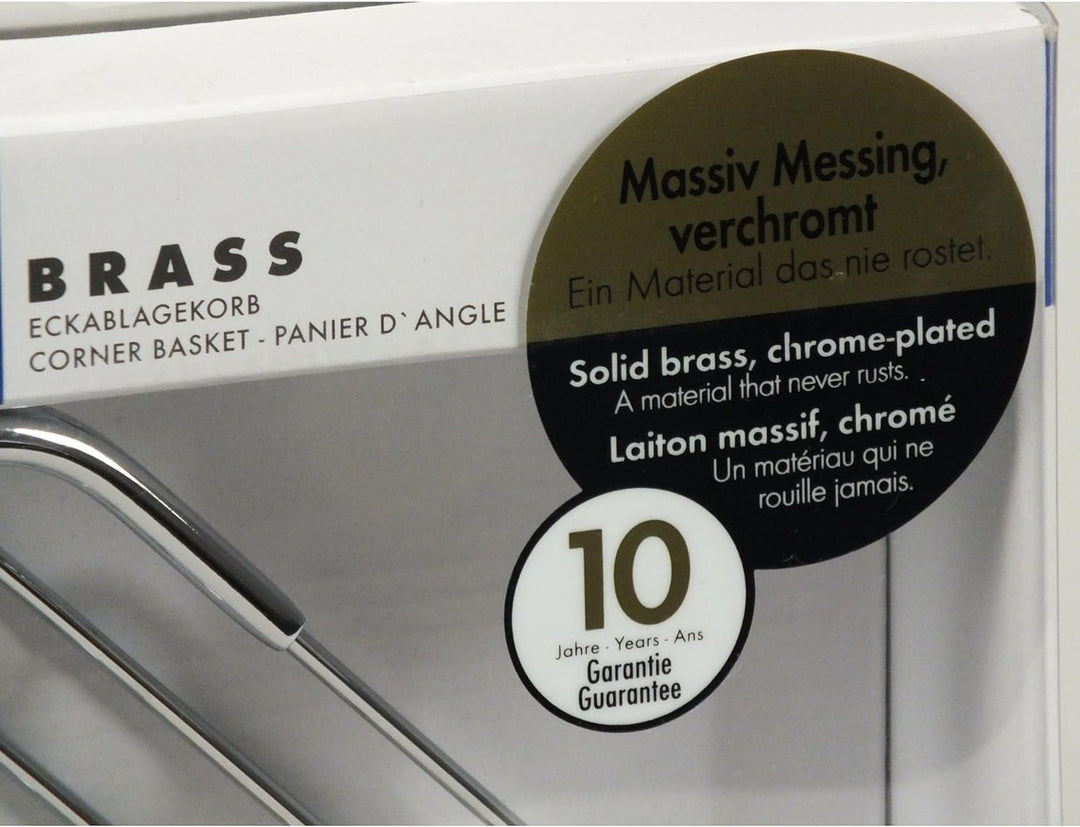 Kela Eckablagekorb Brass aus Messing in verchromt, 17x11x3,5 cm, 17x11x3,5 cm