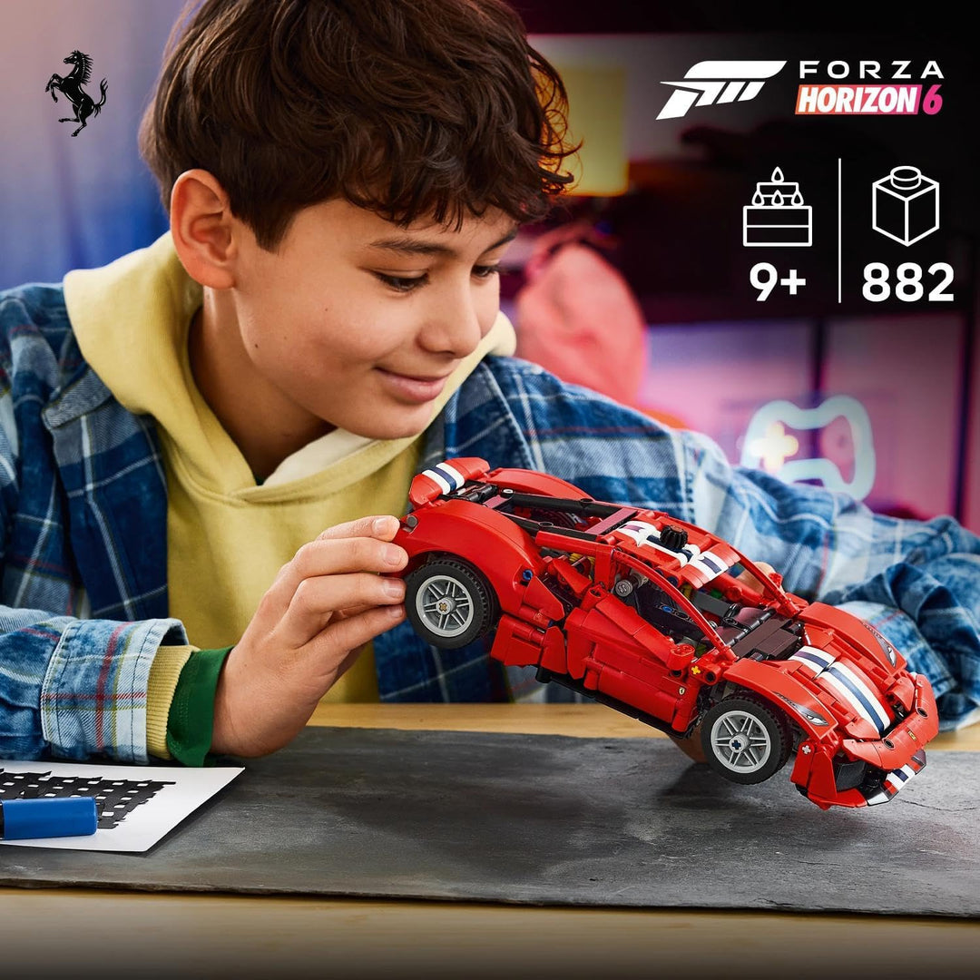 LEGO Technic Ferrari 488 Pista Auto - Bauspielzeug für Kinder ab 9 Jahren - Ferrari-Merch - Rennauto