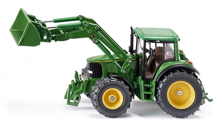 siku 3652, John Deere Traktor mit Frontlader, 1:32, Metall/Kunststoff, Grün, Beweglicher Frontlader,