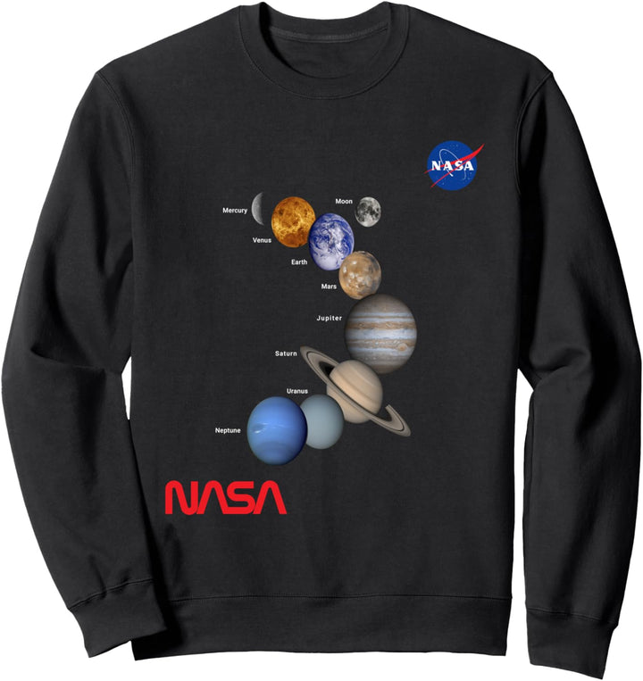 NASA Sonnensystem Planeten Worm Insignia Logo Sweatshirt