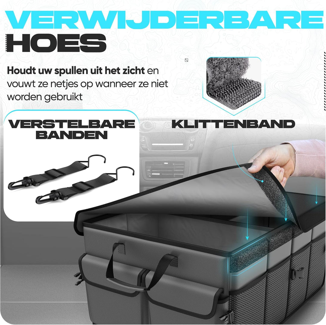 FORTEM Kofferraum Organizer, Kofferraumtasche, Zusammenklappbarer Auto Organizer Kofferraum mit Fäch