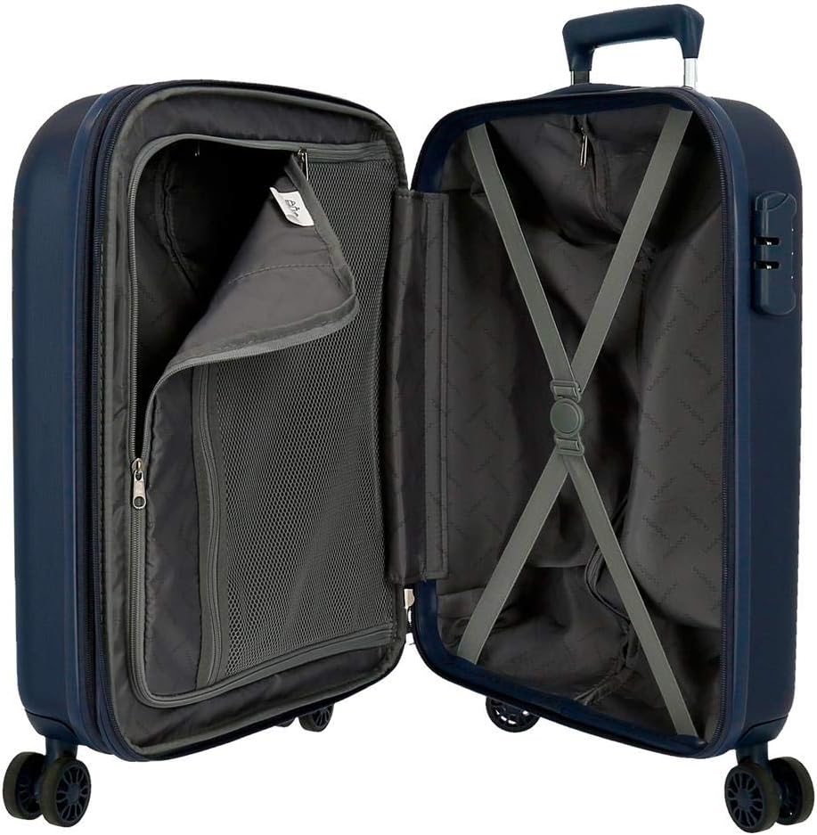 Movom Riga Kabinenkoffer Blau 40x55x20 cms Hartschalen ABS Kombinationsschloss 37L 3Kgs 4 Doppelräde