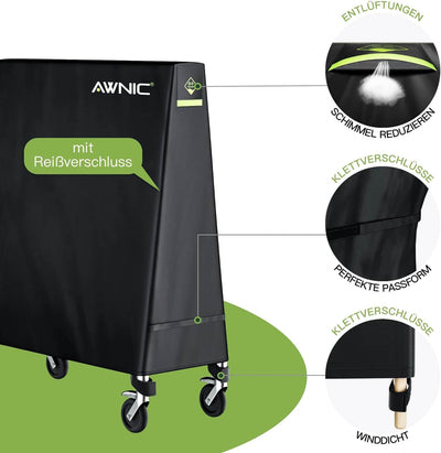 Awnic Tischtennisplatte Abdeckung Outdoor Pingpong Schutzhülle Tischtennis Abdeckhaube Reissfest Was