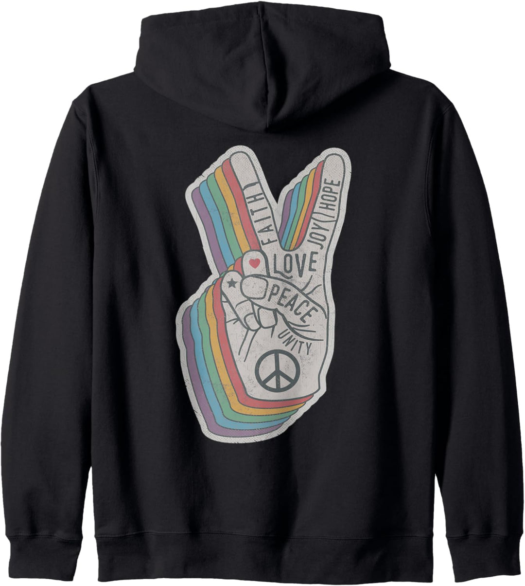 Frieden Handzeichen Hippie Kapuzenjacke