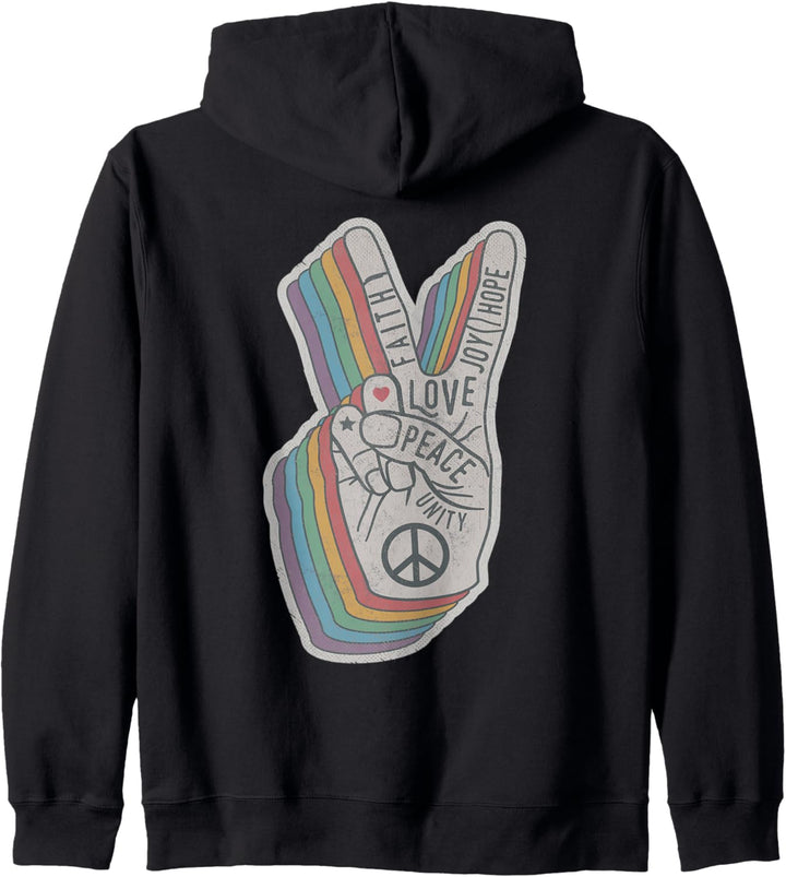 Frieden Handzeichen Hippie Kapuzenjacke