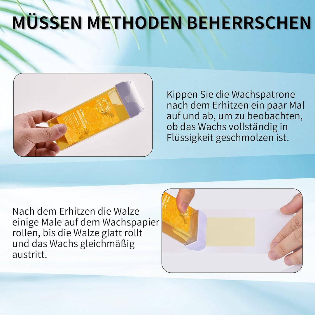 Roll On Wachsgerät, Waxing Set für Frauen, Upgraded Wax Roller Kit für Haarentfernung, Digitale Roll