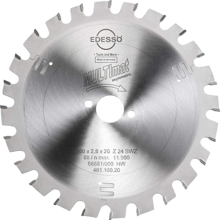 Edessö 46116020 HM-Kreissägeblatt Präzision-Super WZ 2/6/32 HW, Z=24 SWZ, 160 x 2,8/1,8 x 20 mm, Sil
