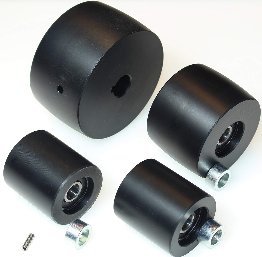 (NY4-19) Riemenschleifer-Rad-Set für Messerschleifer 10,2 cm Antrieb, 19 mm Schaft, 7,6 cm Spurweite