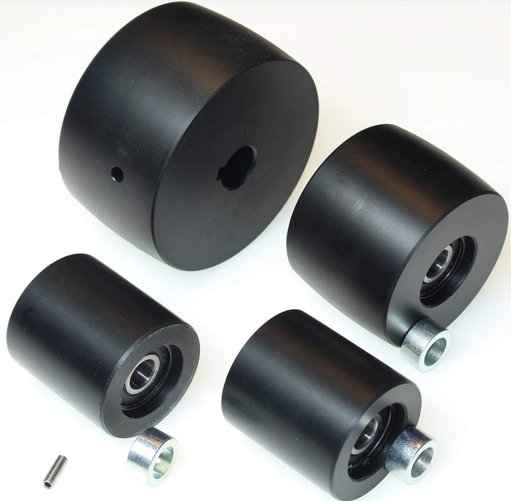 (NY4-19) Riemenschleifer-Rad-Set für Messerschleifer 10,2 cm Antrieb, 19 mm Schaft, 7,6 cm Spurweite
