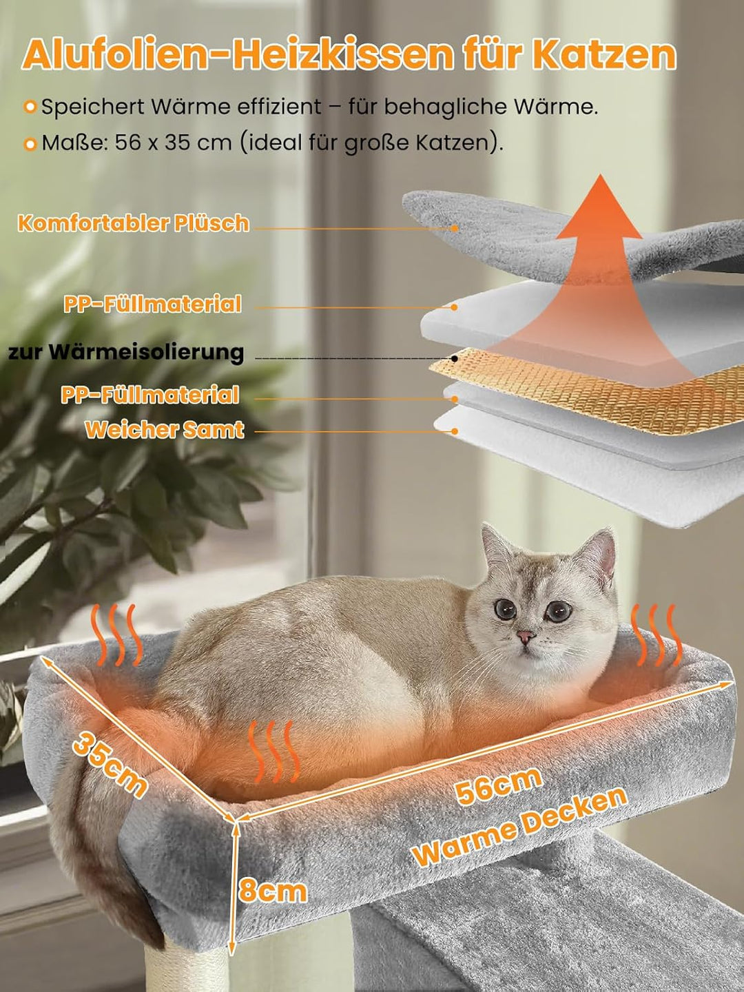 kratzbaum klein, Katzenbaum mit Grosse Plattformen, Sisalstämme, Kratzrampe, Katzenhaus, Plüschbälle