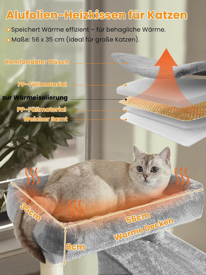 kratzbaum klein, Katzenbaum mit Grosse Plattformen, Sisalstämme, Kratzrampe, Katzenhaus, Plüschbälle