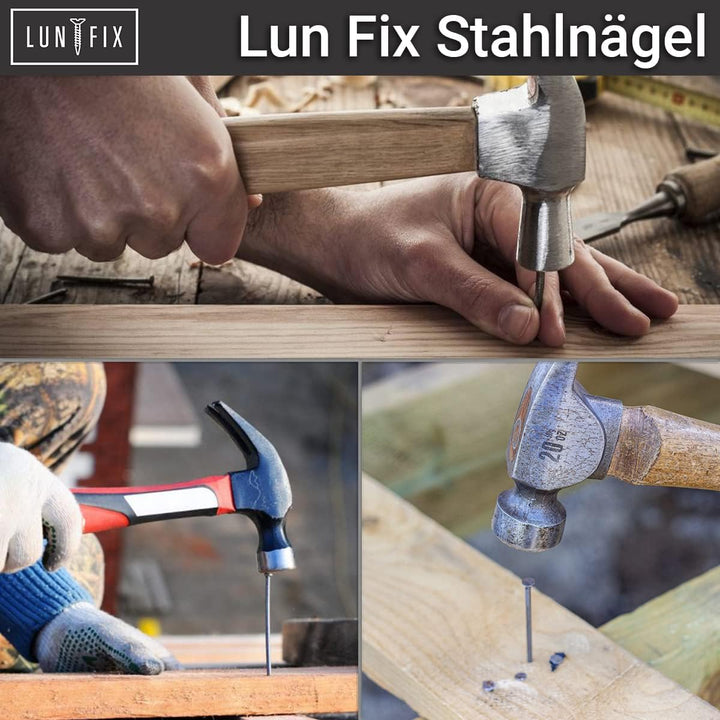 Stahlnägel 2,5 x 60 mm - 5kg (ca. 2200 stk.) – verzinkt, mit Senkkopf, 60mm lang (2.4"), Drahtstifte