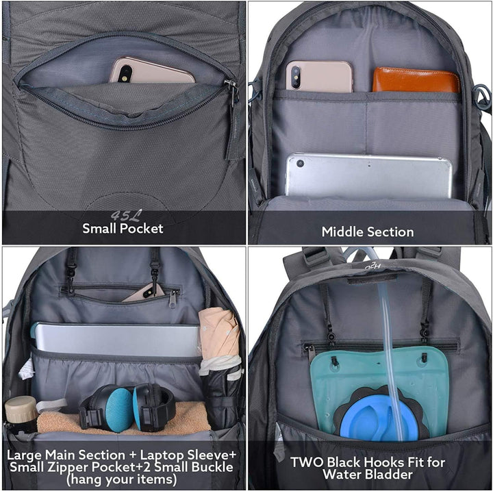 G4Free 45L Wanderrucksäcke mit Regenschutz Wasserdicht Trekkingrucksack Reiserucksack Outdoor Campin