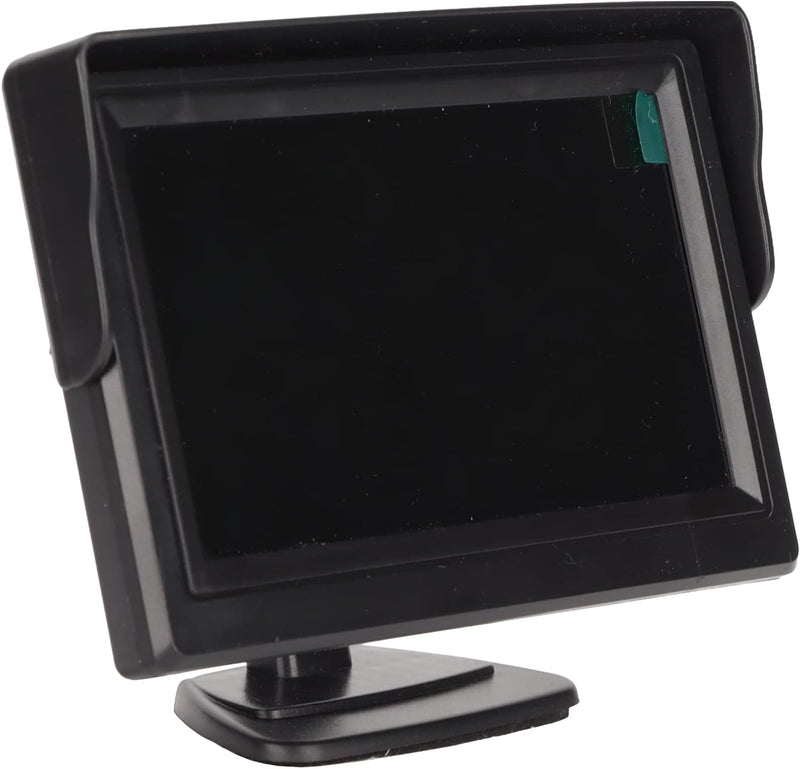 Goshyda 4,3-Zoll-Automonitor, Farb-LCD-Rückfahrmonitor mit Sonnenblende, Unterstützt Autokamera, DVD
