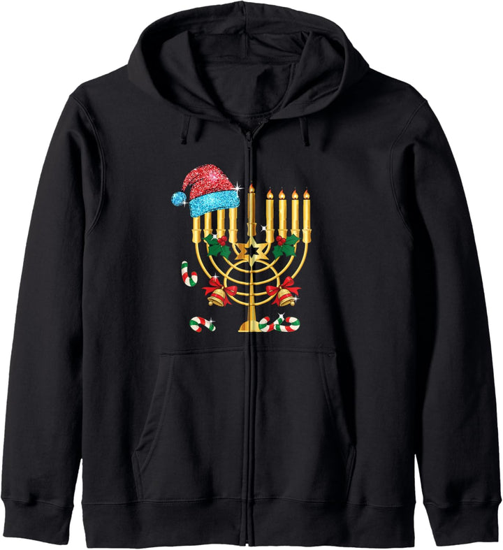 Chrismukkah Hannukah Santa Hat Family Christmas Pajama Gift Kapuzenjacke