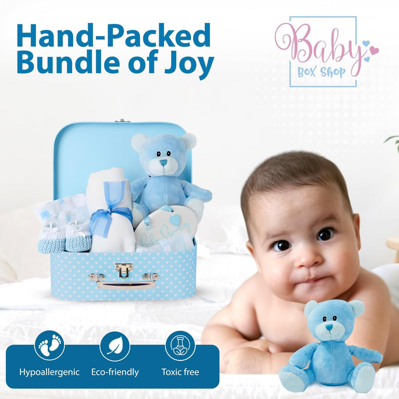 Baby Box Shop Babyparty Junge Geschenk - 9 Baby Gift Set, Geschenk Neugeborenes Junge, Geschenkset B