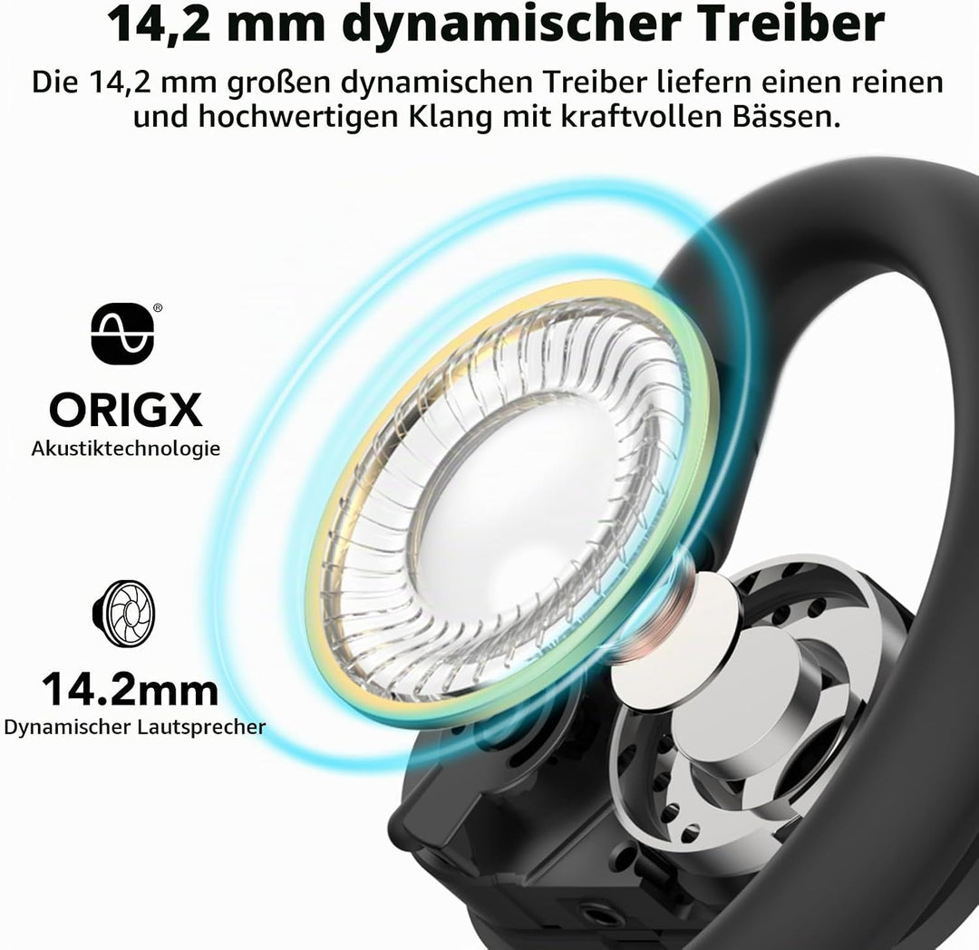 TOZO Open Buds Leichte Bluetooth Kopfhörer Kabellos 5.3 mit Mehrwinkelverstellung, Offenes Ohrdesign