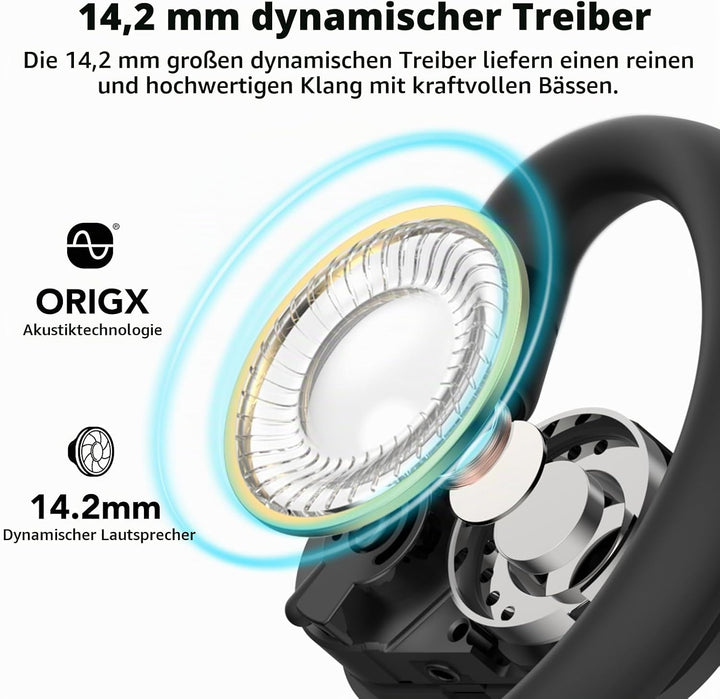 TOZO Open Buds Leichte Bluetooth Kopfhörer Kabellos 5.3 mit Mehrwinkelverstellung, Offenes Ohrdesign