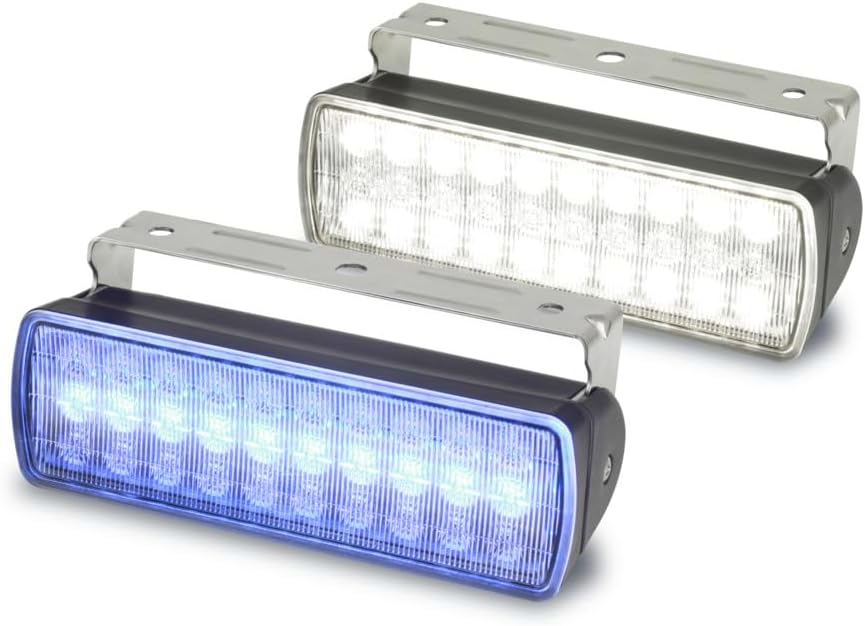 HELLA Marine Flutlicht 12-24V DC - 750 Lumen Sea Hawk XL - Schwarzes Gehäuse - Schwenkbare Schraubbe