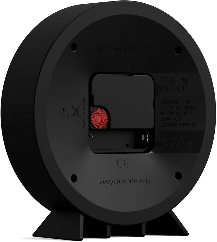NEWGATE® M Kaminsims Eisenbahn schreibtischuhr | Modernes rundes bahnhofsuhr Design | Schwarz | Zeit