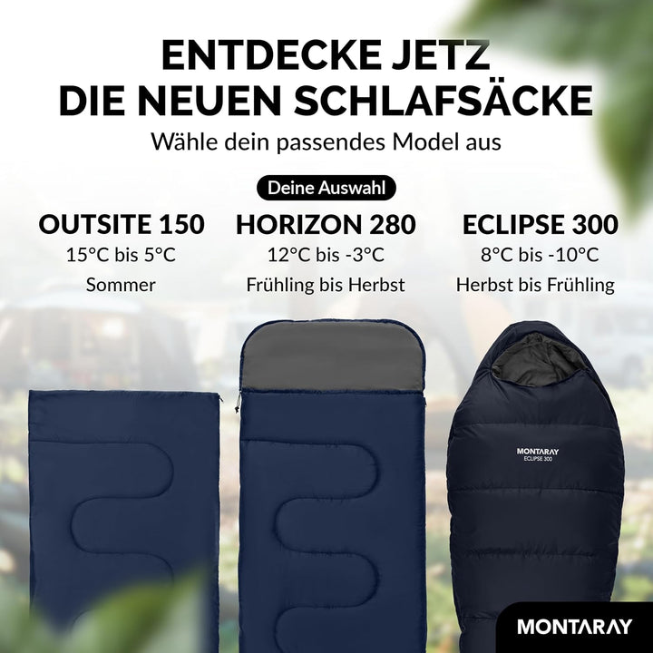 Deckenschlafsack mit Kapuze bis -3°C INKL. Kissen - Outdoor Winter-Schlafsack & Sommer-Schlafsack 3-