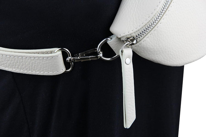 Frentree® Damen Echtleder Umhängetasche, Made in Italy, Crossbody Tasche Schultertasche mit silberne