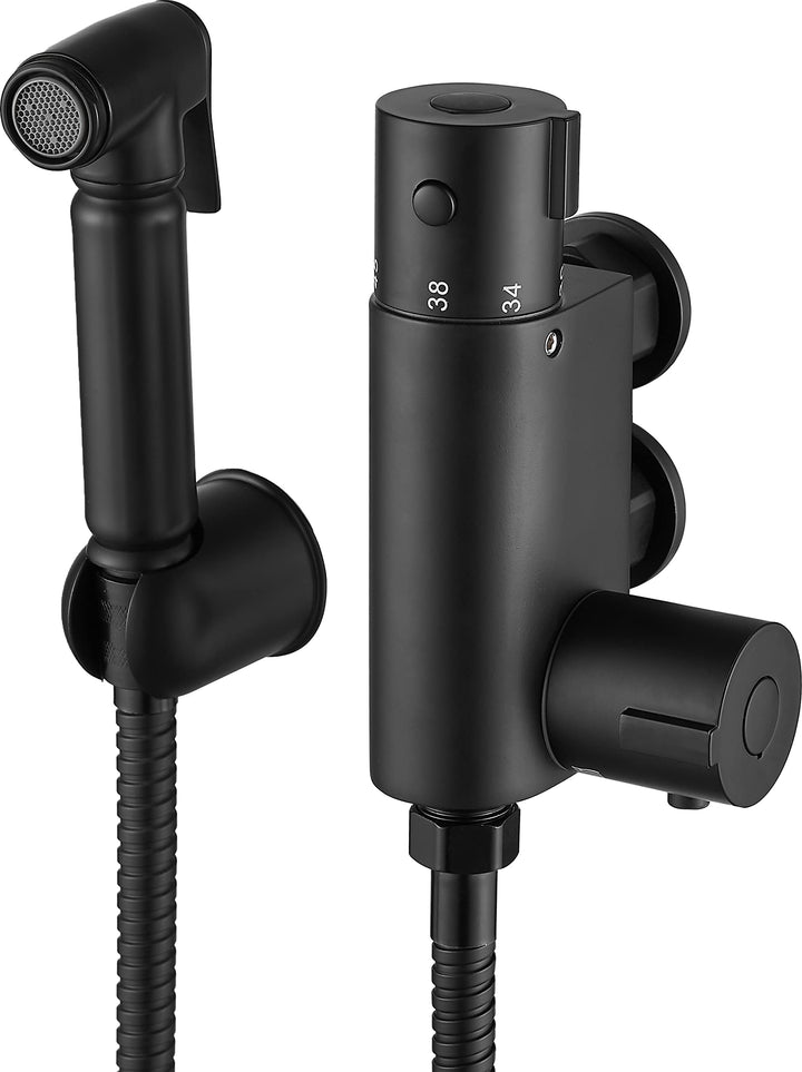 Xcel Home Schwarze Thermostat-Bidet-Duschkopf, All-in-One-Set, hochwertiger Messing, muslimischer Sh
