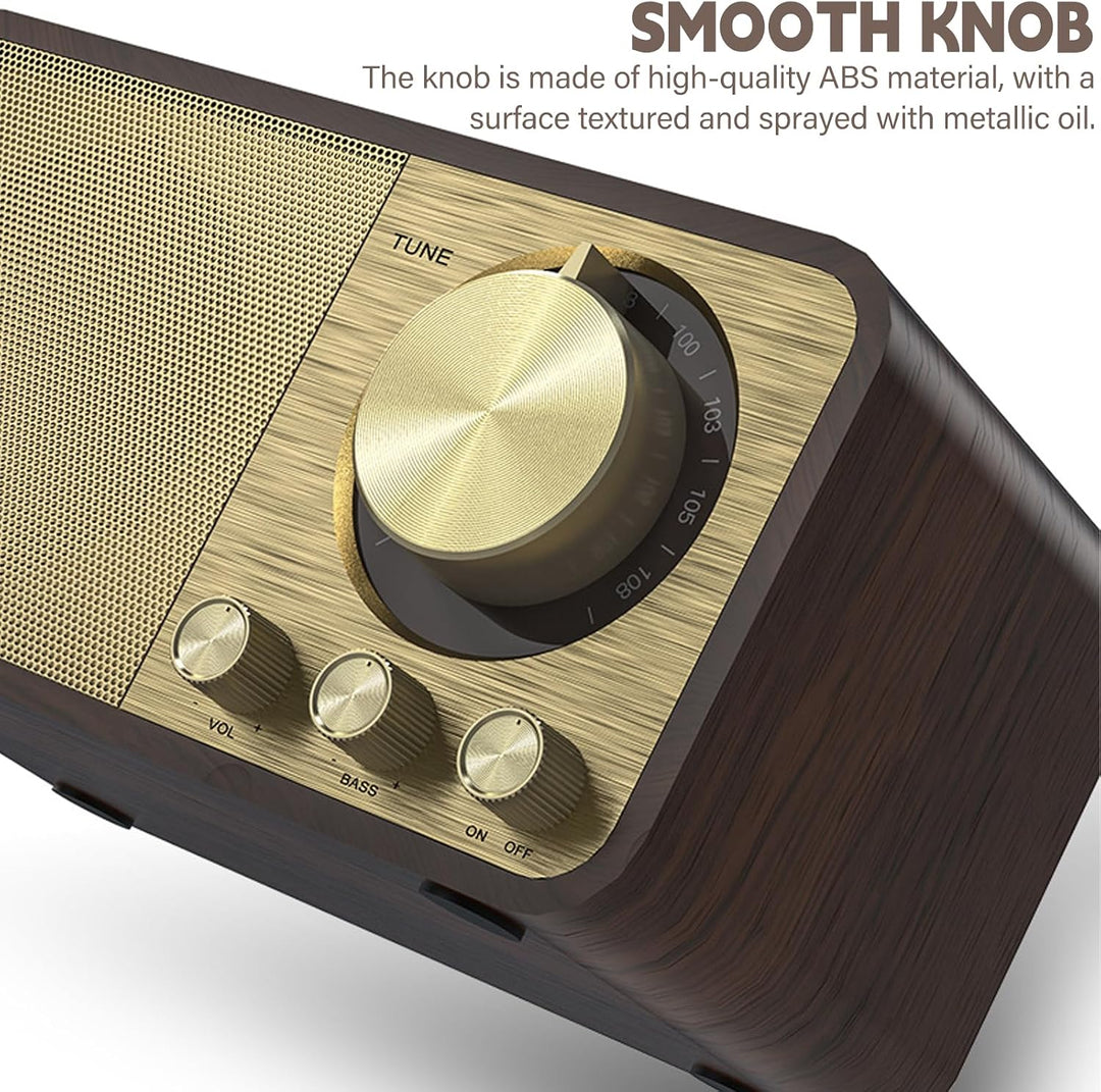 Retro Radio mit Bluetooth Nostalgie Radio Vintage Radio 5W Lautsprecher Wiederaufladbarer 1500mAh Ak