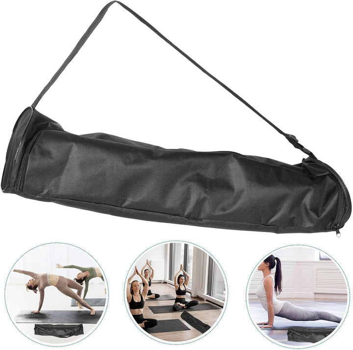 SHINEOFI Yogamatten Tasche Yogamattenhalter aus Oxford Stoff Schwarz Robust Damen für Yoga Studio un