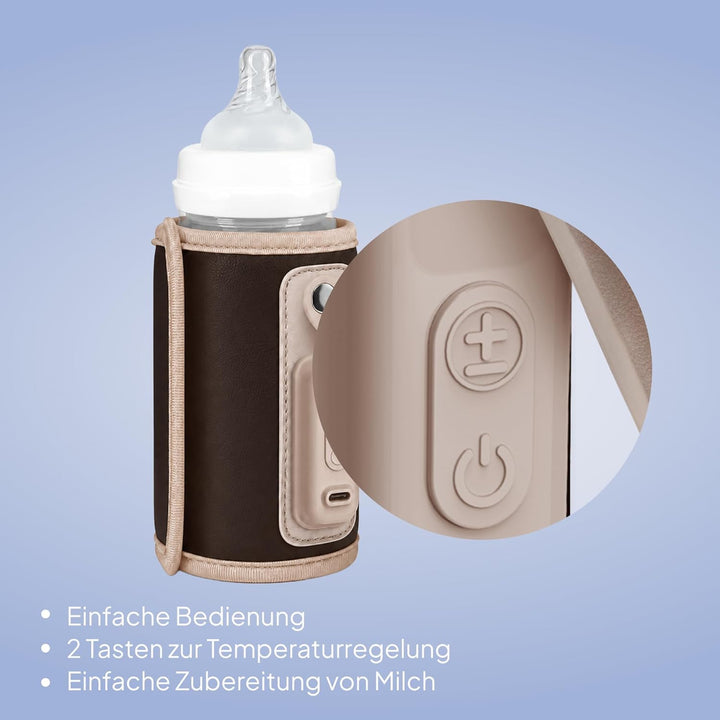 LIONELO Thermup Go Tragbarer Babyflaschenwärmer USB-C, Flaschenwärmer Unterwegs & Auto, 24h Warmhalt