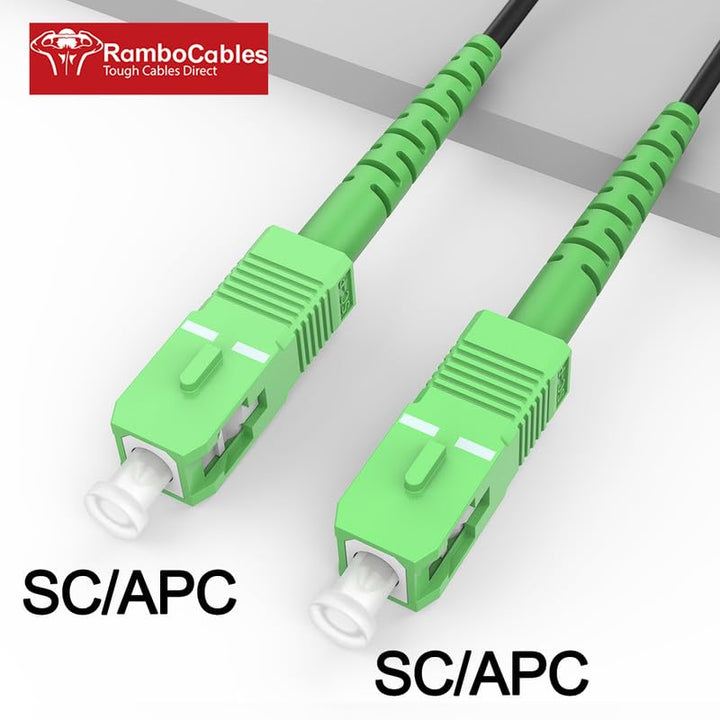 RamboCables 10M Gepanzerte Glasfaser-Kabel SC/APC auf SC/APC, Simplex Singlemode Gepanzerte Glasfase