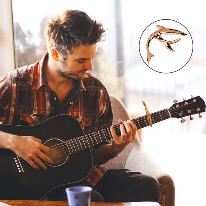 Kapodaster Hai Gitarre Kapodaster Zinklegierung Kapo für Akustik- und E-Gitarren, Ukulele, Banjo, Ma