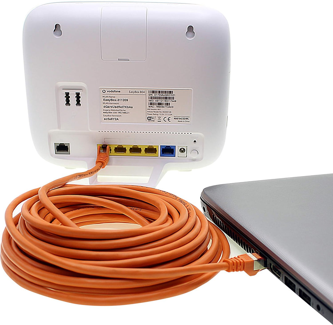 Netzwerkkabel Cat.6 3m orange - 5 x Ethernetkabel Lankabel Cat6 Lan Netzwerk Kabel Sftp Pimf Patchka