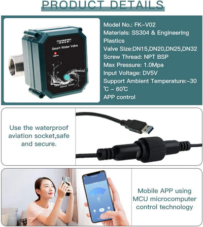 Zigbee Wasserventilsteuerung,Kabelloser Wassertimer Automatische Bewässerung Bewässerungstimer IP67