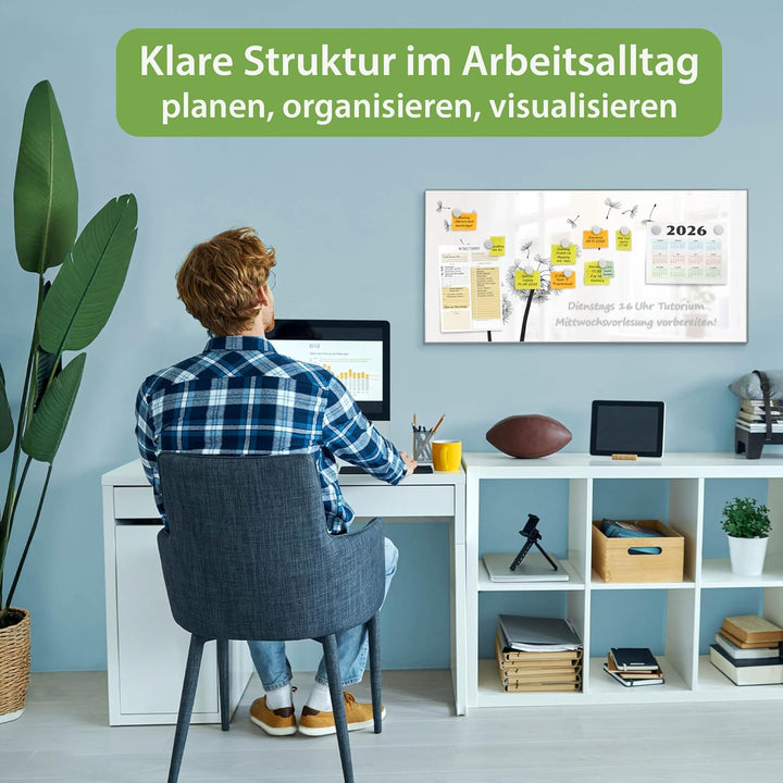 banjado Magnettafel Metall 78 x 37cm - beschreibbare Magnettafel - Metall Pinnwand als Memoboard - M