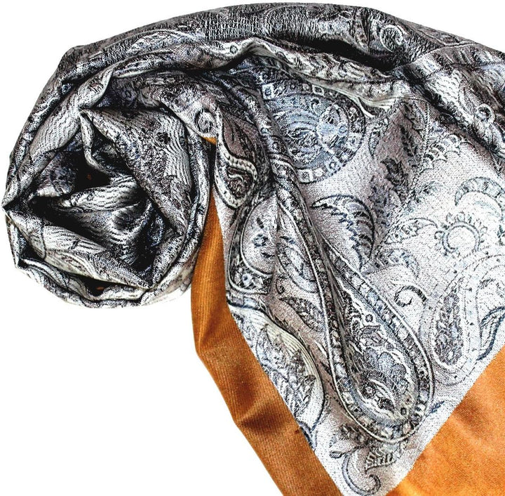 Lorenzo Cana Pashmina Damen Schal Schaltuch jacquard gewebt 100% Seide 55 x 180 cm Paisleymuster Sei