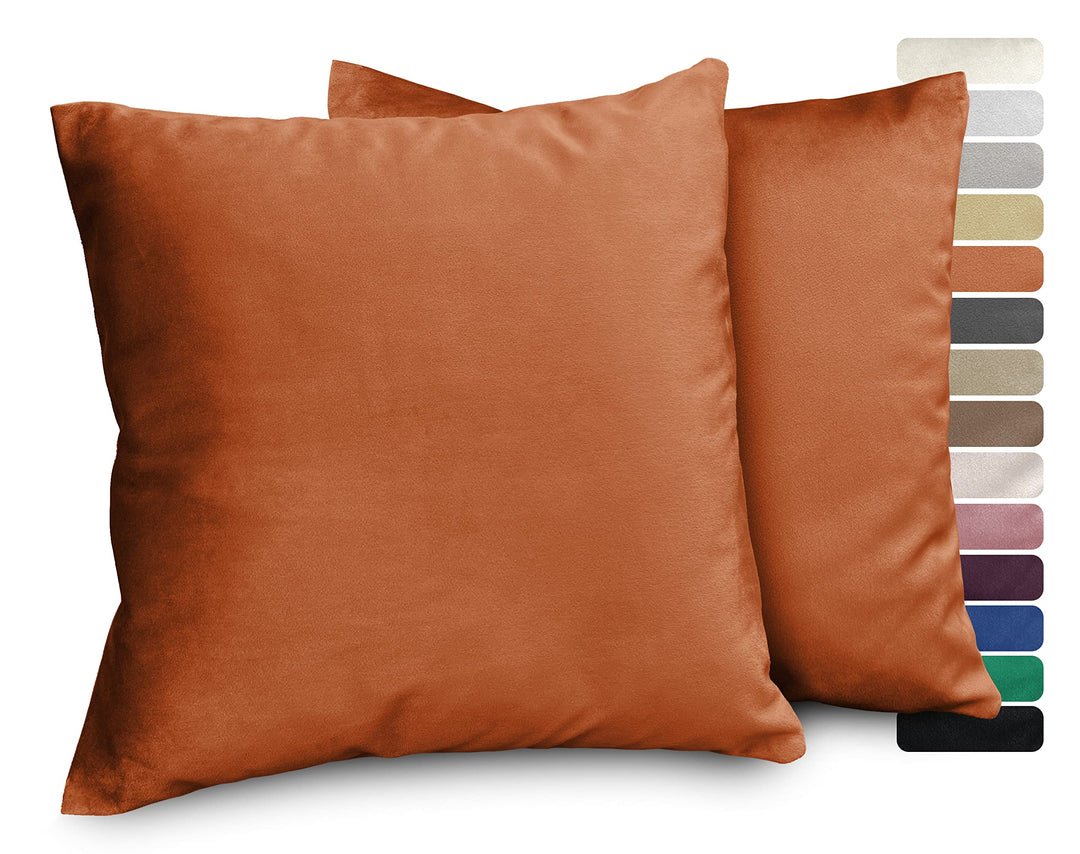 BEAUTEX Lea Samt Kissenhüllen 2er Set, Premium Kissenbezug, Sofa- und Dekokissen, Grösse und Farbe w