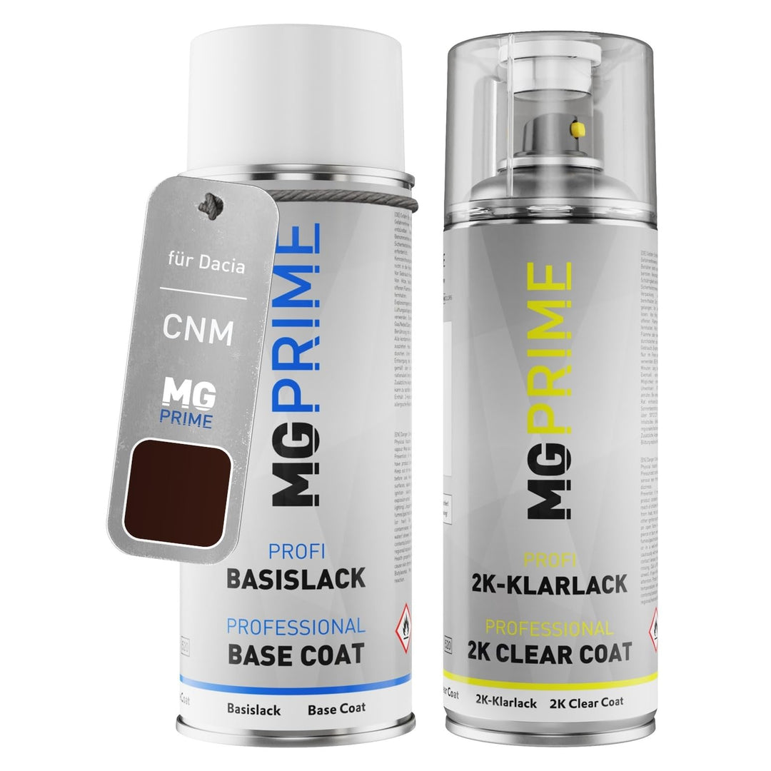 MG PRIME Autolack 2K Spraydosen Set für Dacia CNM Brun Vision Nacre Metallic/Quarzit-Braun Metallic