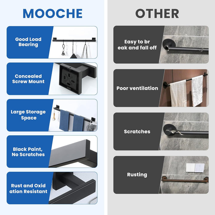 Mooche Handtuchhalter 304 Edelstahl Handtuchstange Wandmontage Handtuchhalter Badezimmer Set Bad Han