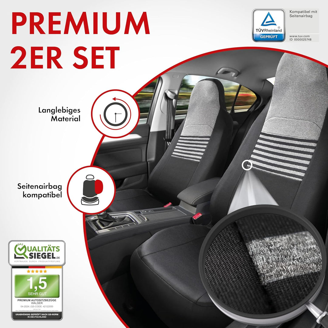 Walser Premium Autositzbezüge Gordon mit Reissverschluss Qualitätssieger Sehr Gut* Sitzbezüge Auto,