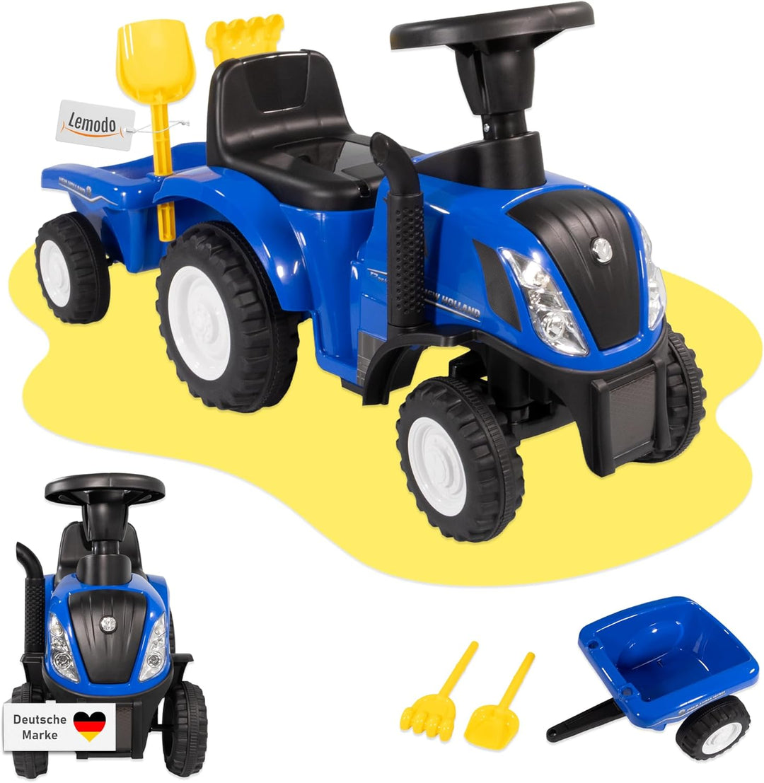 Rutschauto Traktor New Holland ab 1 Jahr | Kinderauto mit Anhänger | Rutschfahrzeug mit Schaufel und