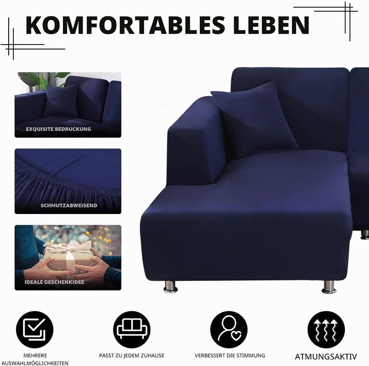Lydevo Sofabezug Ecksofa L Form Sofa Überwürfe Stretch Sofabezug L Form Rechts oder Links mit Zwei K