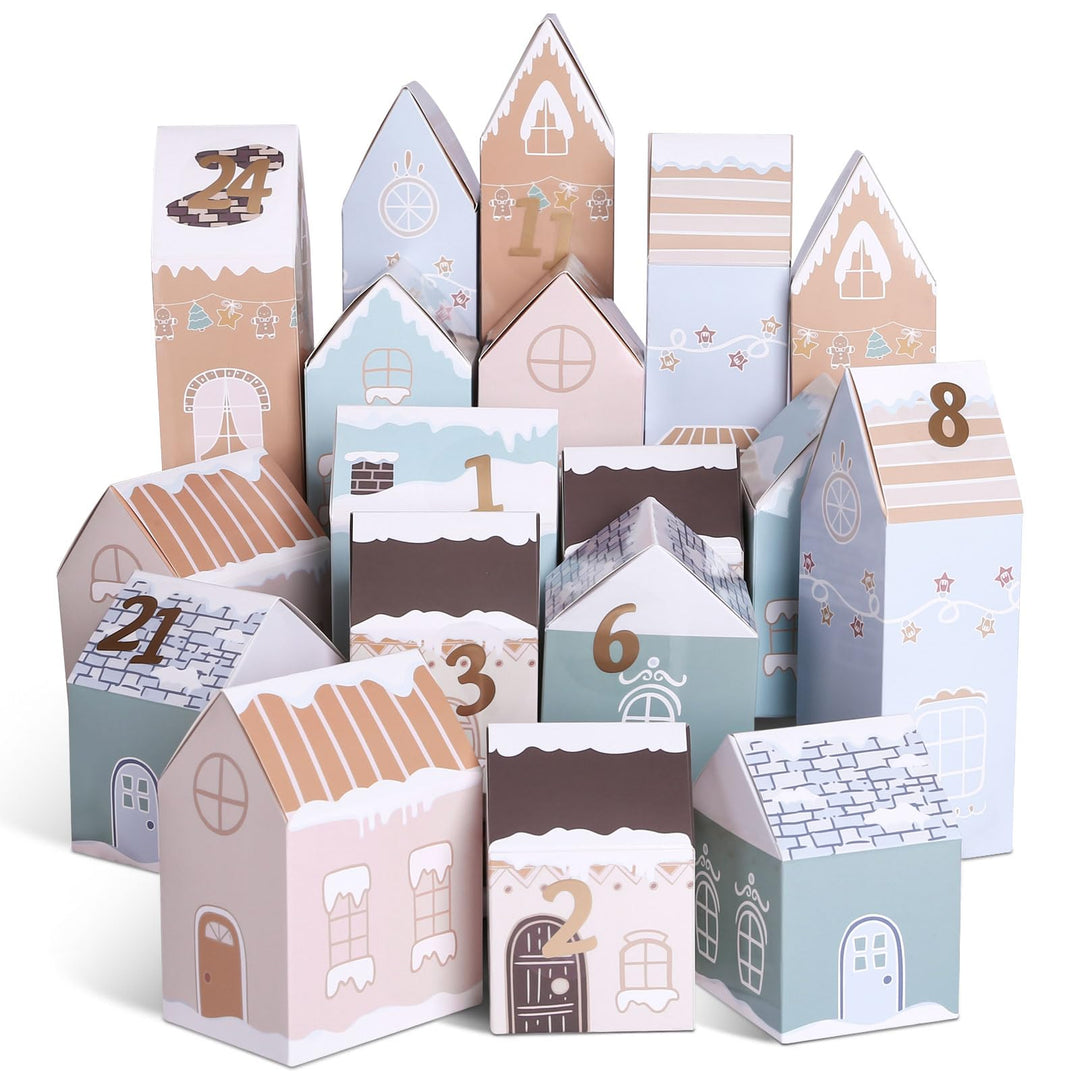 Kesote Adventskalender zum befüllen Kinder Weihnachtskalender Boxen Häuser Schachteln Weihnachten Ki