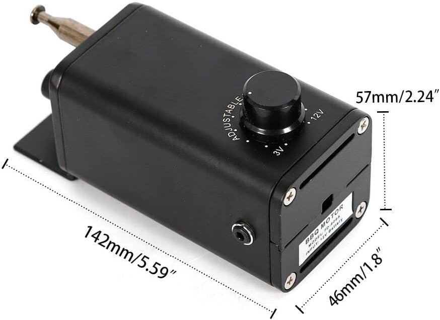 GrillMotor, 15W DC 3-12V BBQ Rotator Grillmotor Schwarz Grillspiess Drehspiess Rotisserie Getriebemo