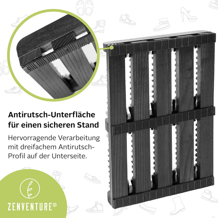 Schuhabstreifer - Robuster Schuhabstreifer für aussen & innen - Aus langlebigem Weissdorn-Holz & mit