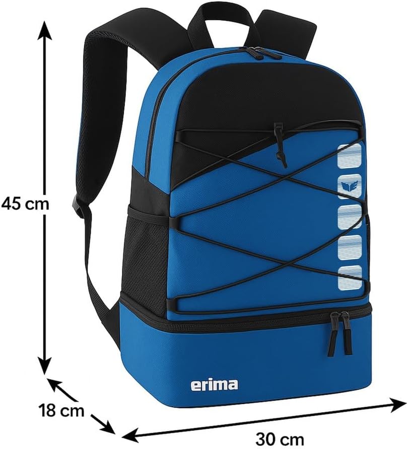 Erima Rucksack Club 5 Multifunktionsrucksack mit Bodenfach 1 New Royal/Schwarz, 1 New Royal/Schwarz